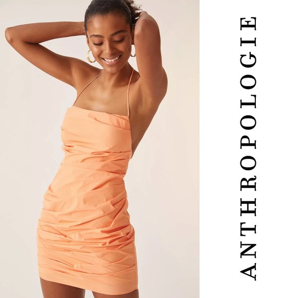 Amanda Uprichard Dresses & Skirts - BRAND NEW Amanda Uprichard Chain Mini Dress in Bright Coral Orange Sz L